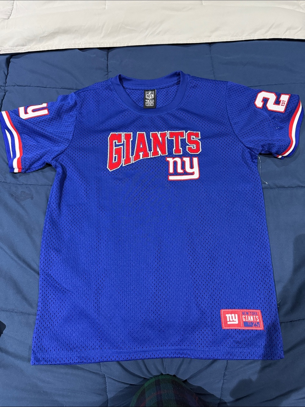 NFL Royal Blue GIANTS Mesh Jersey with Red & White Accents